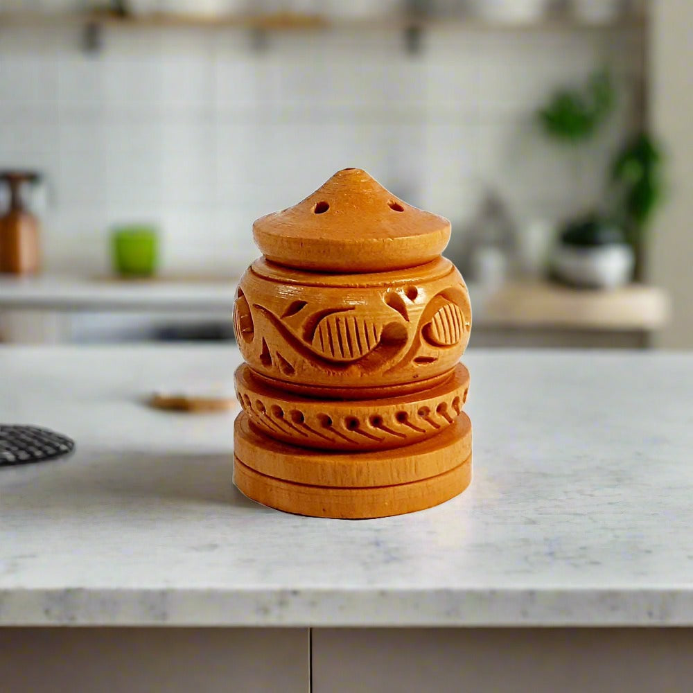 Pooja Collection - Wooden Brass Work Chowki, Meenakari Bajot, and Marble Holy Water Pot by KK Gift Store Jaipur