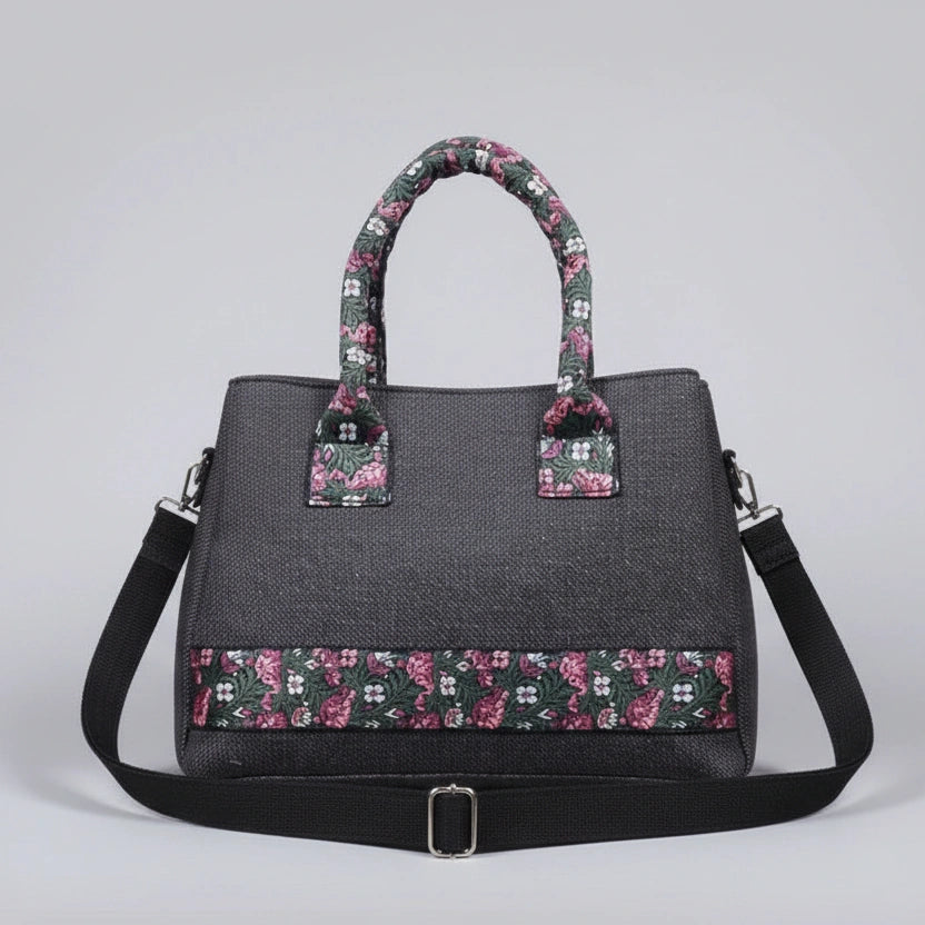 12 inch length by 10 inch height jacquard fabric sling bag for women