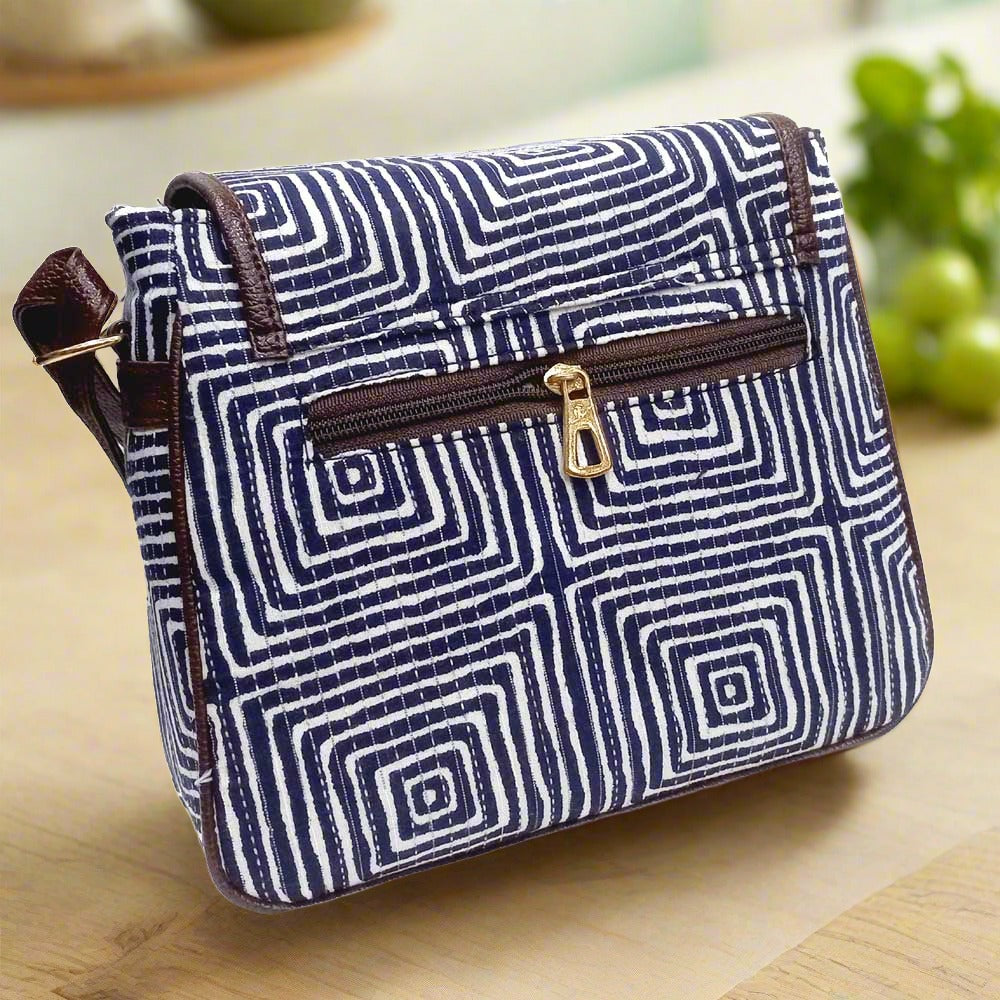 Ethnic leather hand bag