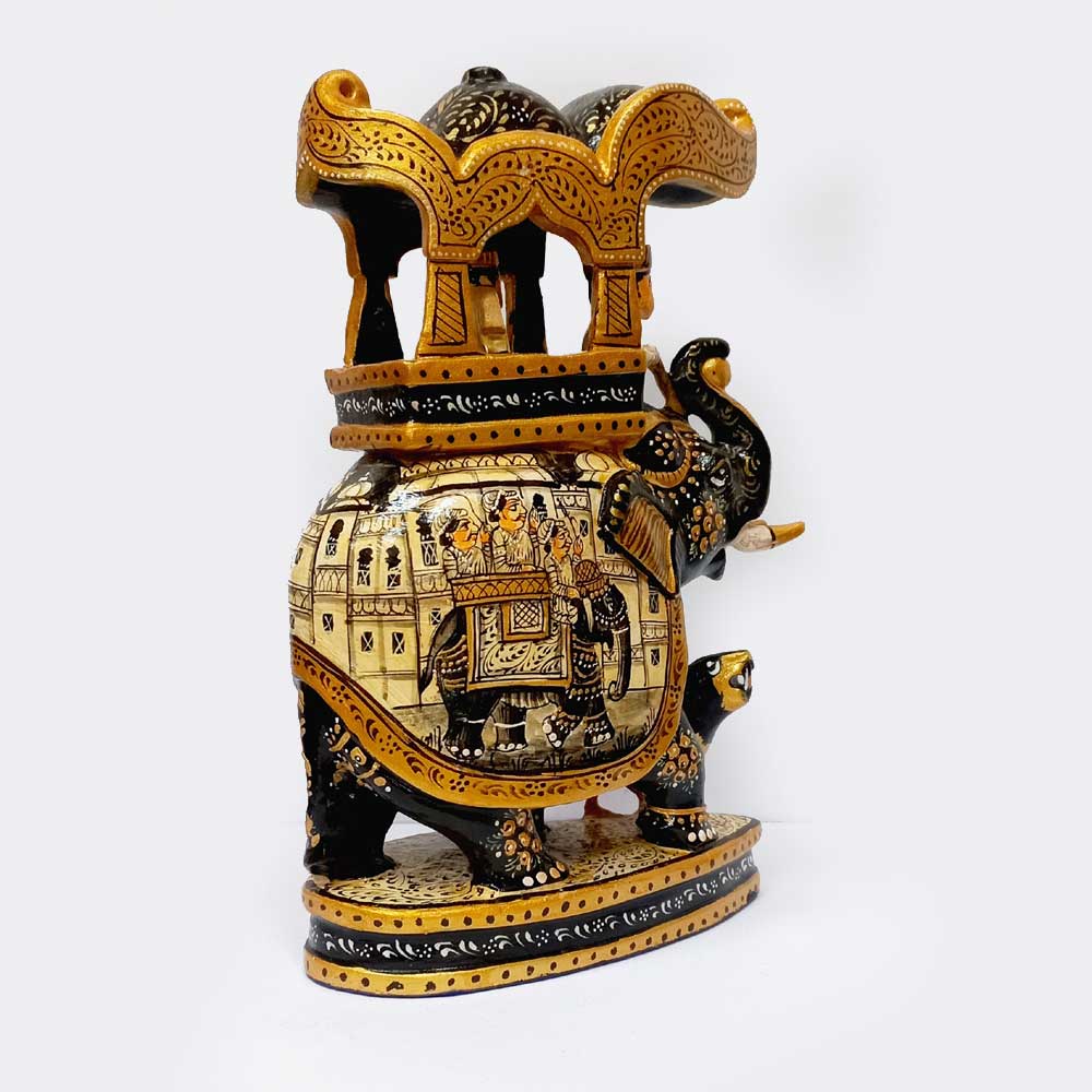 A 20cm Ambari elephant statue, a showpiece that connects you with the culture and art of India.