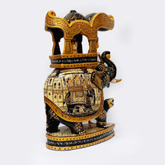 A 20cm Ambari elephant statue, a showpiece that connects you with the culture and art of India.