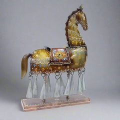 Colorful hand-painted iron horse sculpture for horse lovers and gifting