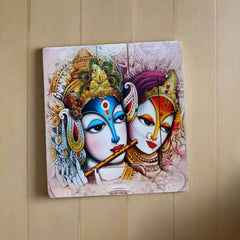 An assorted design wooden hand mirror, with a perfect small size for makeup on the go.