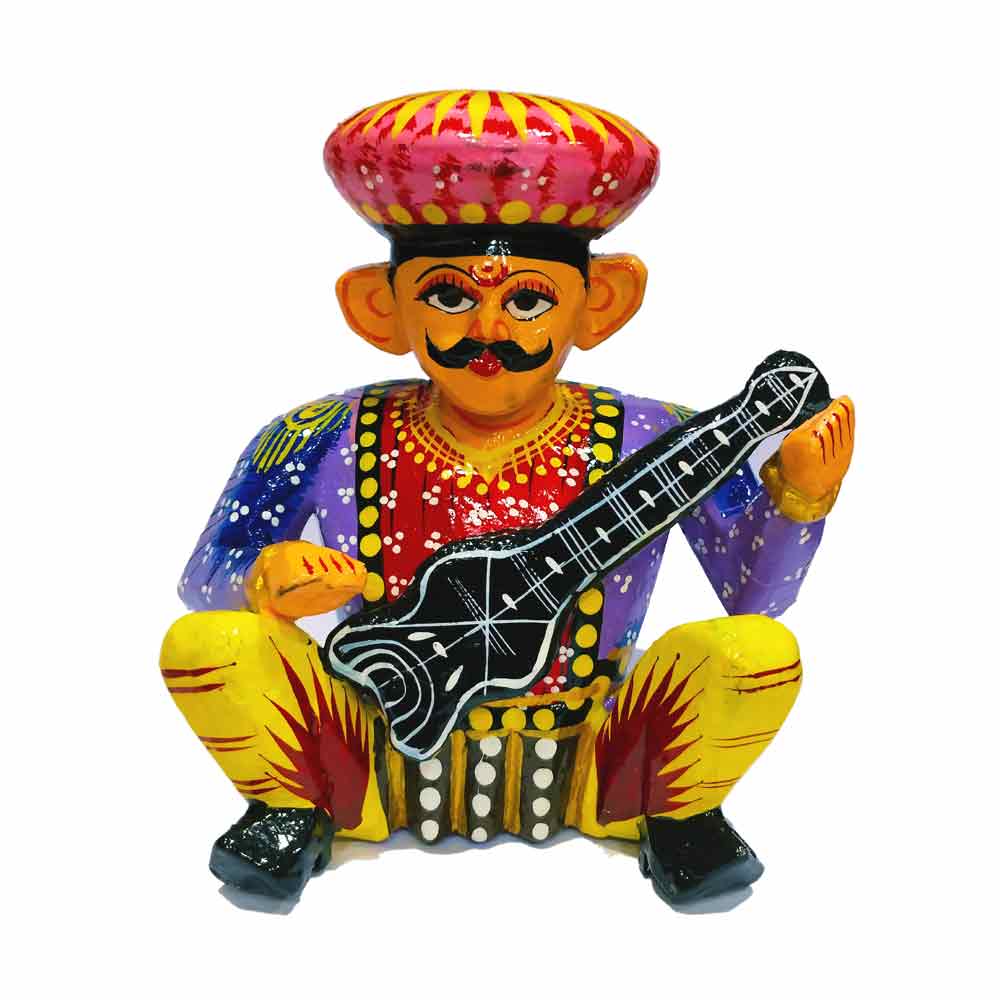 Decorative puppet set of 6 showcasing Rajasthani cultural artistry