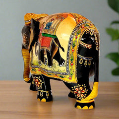 A one-of-a-kind wooden elephant sculpture, a must-have collector's item.