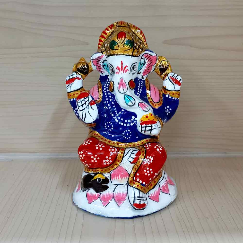 Decorative meenakari Ganesha statue for car and home décor