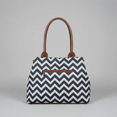 Back view of the ethnic handbag showing the secure backside zipper pocket.