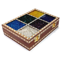 Decorative Sheesham wood gemstone gift box perfect for jewelry storage.