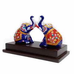 Indian Meenakari Elephant Statue – Traditional Handcrafted Metal Art Piece