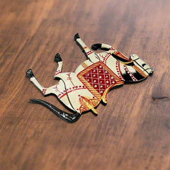 Elegant horse magnet made of wood, handmade and colorful