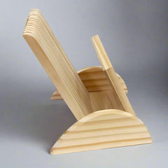 Chair-style mobile stand made from pine wood with decorative gemstone painting