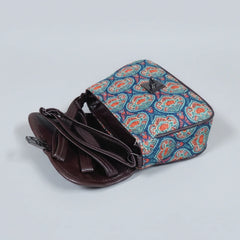 Detailed view of the two main internal zippered compartments for organized storage