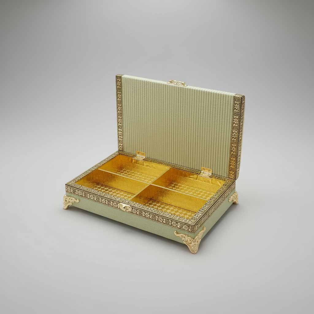 Elegant pista green gifting box for dry fruits, sweets, or chocolates