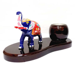 A beautiful elephant showpiece with a candle stand, a great gifting idea.