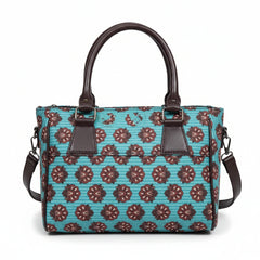 10-inch Ethnic Crossbody Handbag with vibrant woven patterns.