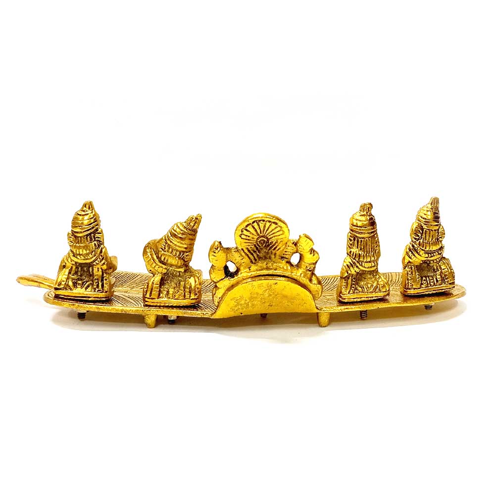 A showpiece featuring five musical Ganeshjis, a unique and spiritual decorative piece.
