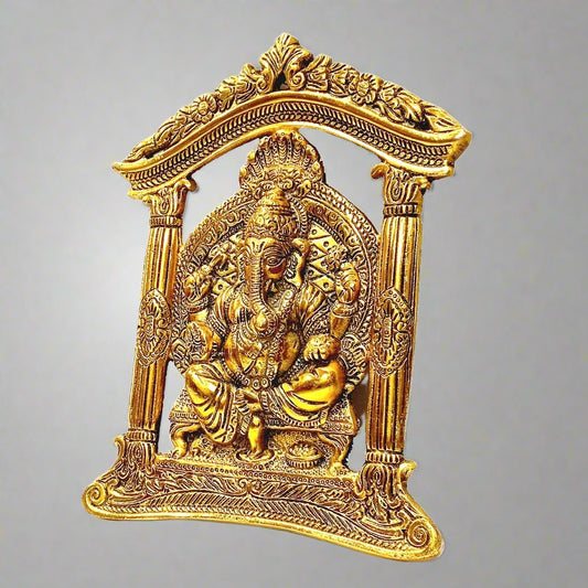 A metal Ganesh Ji wall hanging, best for home or office walls and gates.