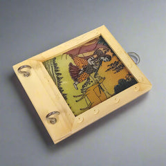 Functional and decorative wooden key holder with gemstone design