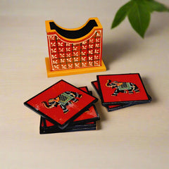 Durable handcrafted wooden tea coasters for home and office use