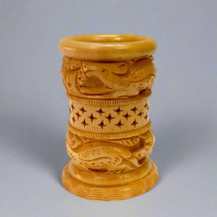 Elegant handmade wooden pen stand for office desk organization