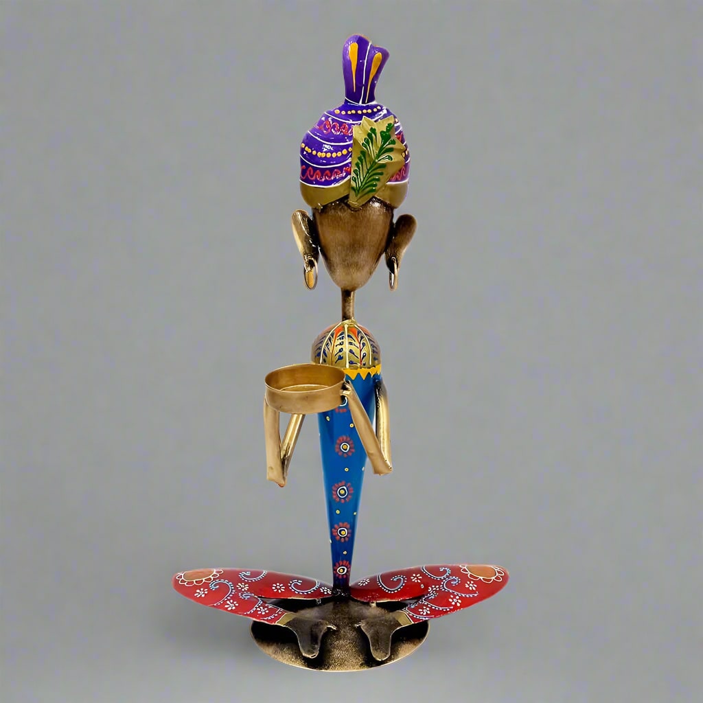 Elegant man figurine candle holder designed to create a warm and inviting home ambiance.