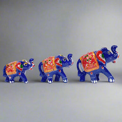 Elegant decorative meenakari elephant set in multi-color design