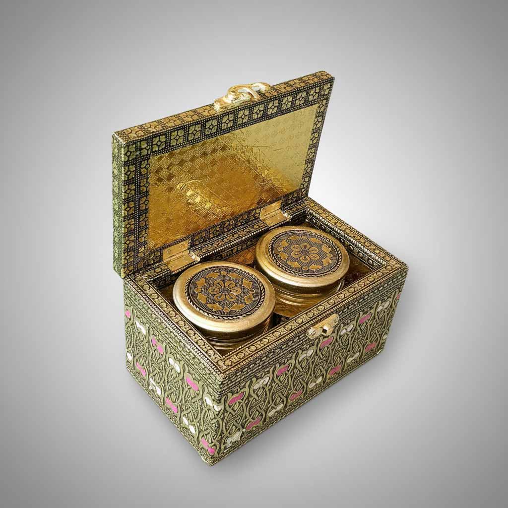 Handcrafted wood dry fruit box festive gifting