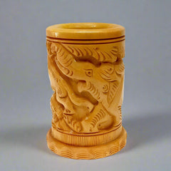 Elegant wooden desk organizer for pens and stationery