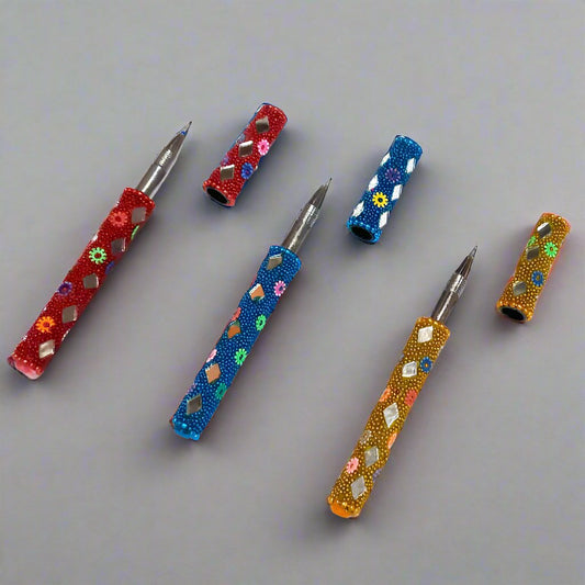 Handmade Jaipuri lac ball pen with elegant smooth finish
