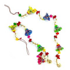 An Indian hand-painted toran, an intricate and essential piece for Diwali decor.