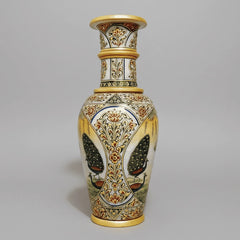 Premium white marble flower pot Jaipur artisan craftsmanship