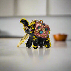 Traditional Indian handicraft Lac Elephant keychains, durable and stylish