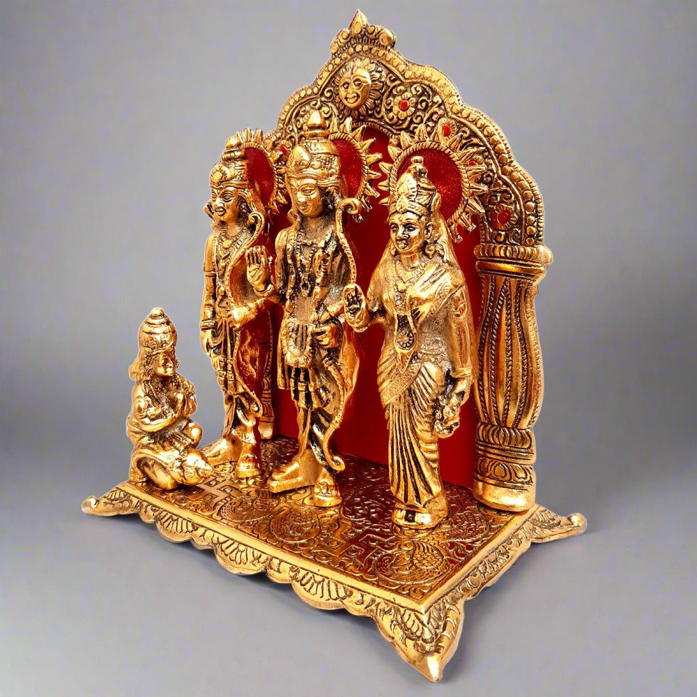 Lord Ram Darbar statue made of metal, spreading blessings and harmony.