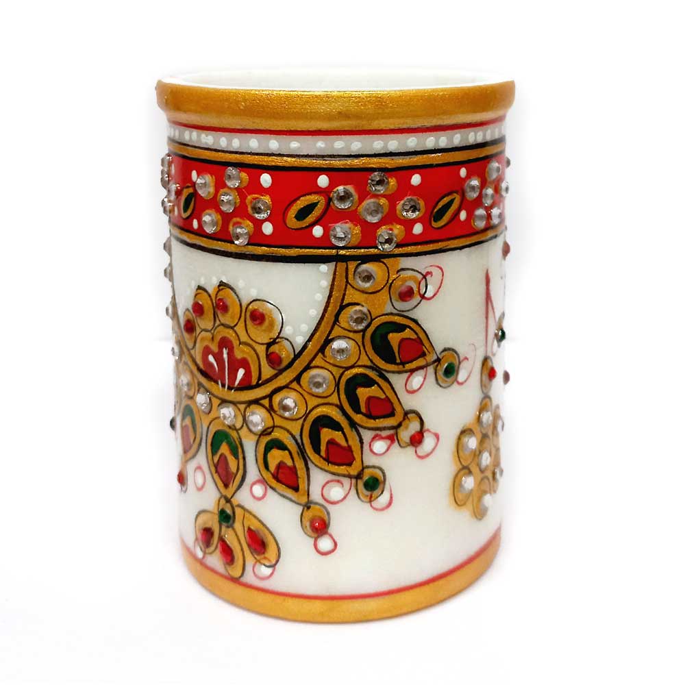 A luxury marble pen stand, a sophisticated and practical addition to a study room.