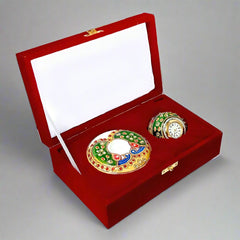 Best quality marble clock with velvet box packing for gifts.