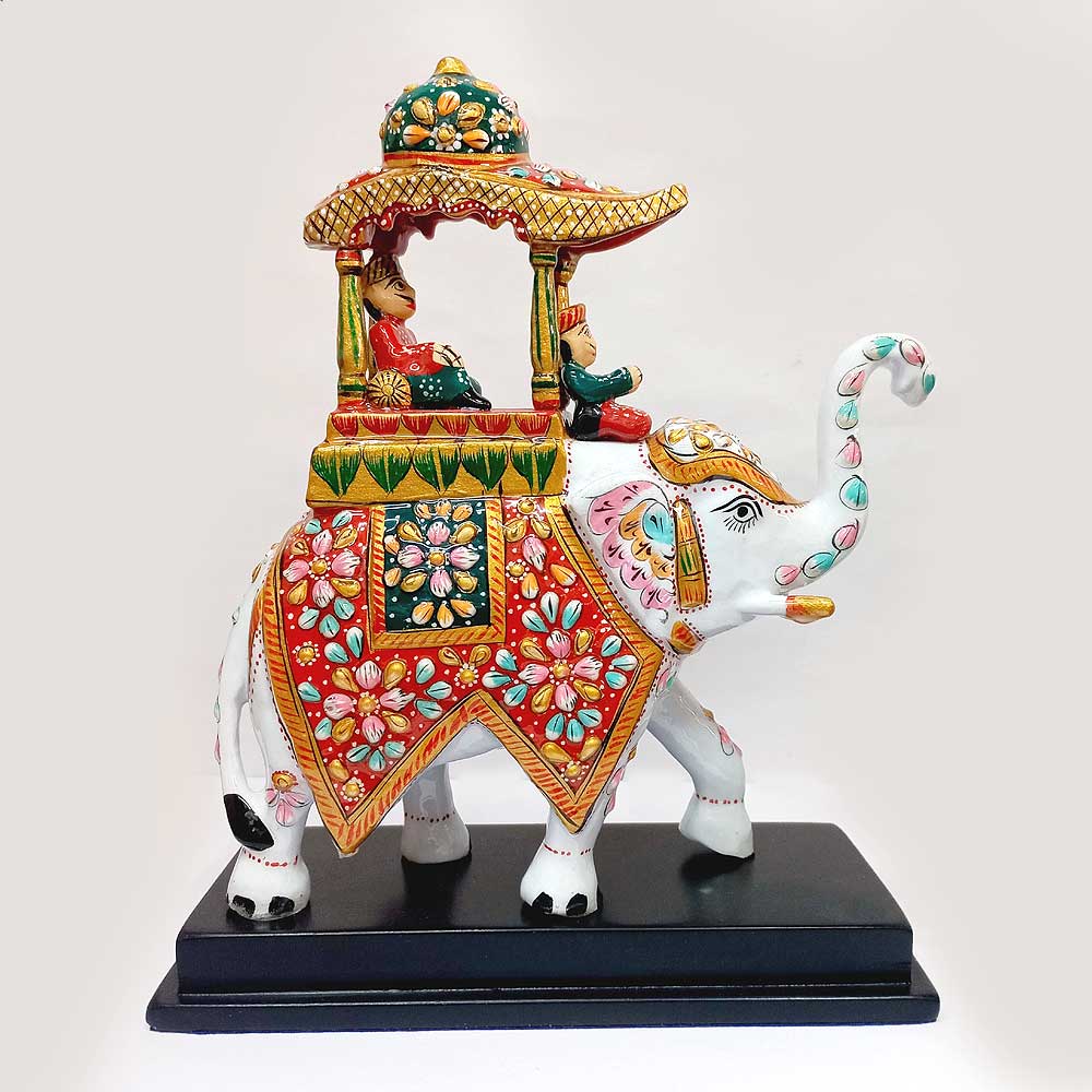 A metal memento of an Ambari elephant, a perfect home decor piece.
