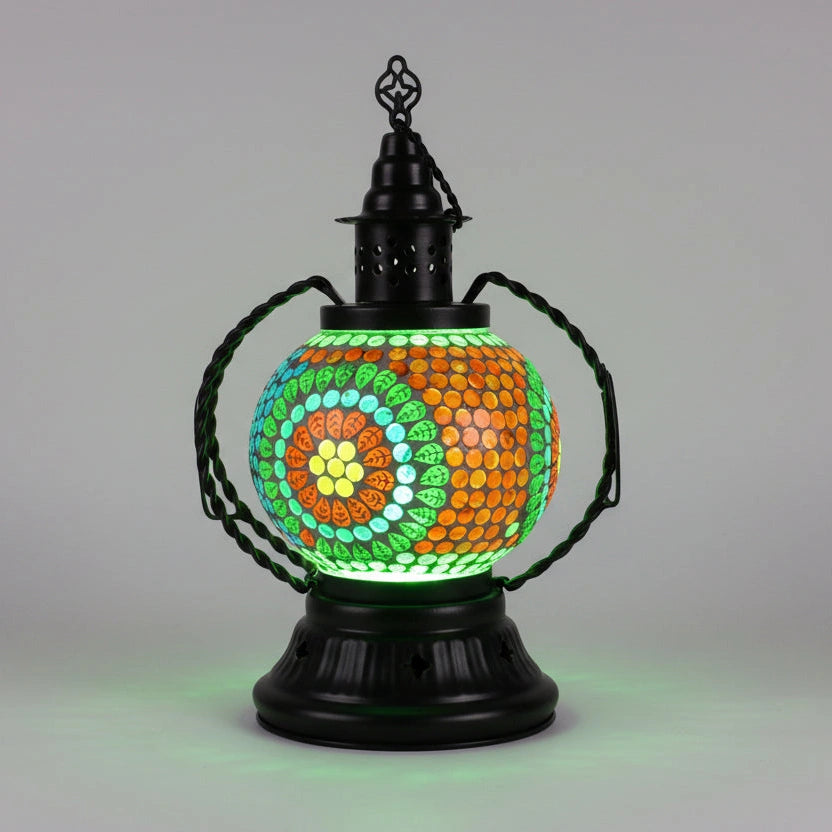 25cm mosaic table lamp with multi lights on bedside table decor.