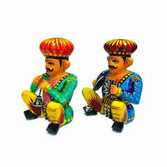 Hand-painted Musician Bawla Puppet Set of 6 for artistic collections