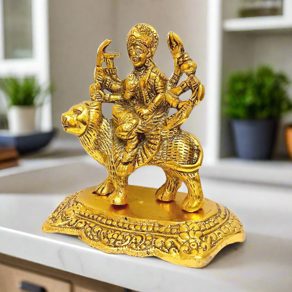 A small Durga murti, ideal for Navratri puja ceremonies or as a religious gift.