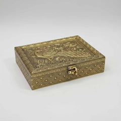 Peacock design dry fruit box with four storage compartments