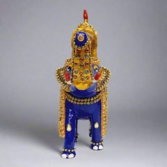 Indian Cultural Meenakari Elephant Decor – Artisan Crafted Metal Home Accent