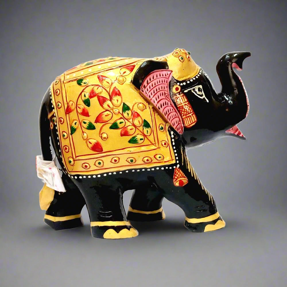 Rajasthani painted elephant statue ideal for home decor and gifts.