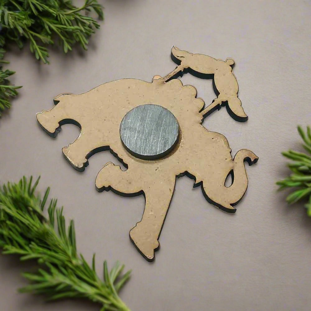 Traditional Ambabari elephant wooden fridge magnet, assorted colors