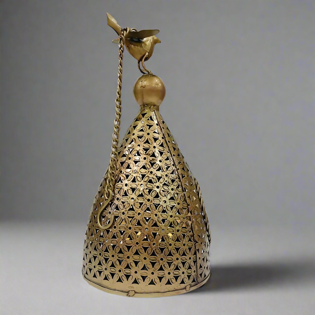 Decorative golden oxidized iron T-light holder for pooja and gifting