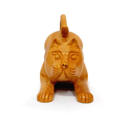 A rustic wooden cat showpiece, perfect for adding a touch of charm to your home decor.