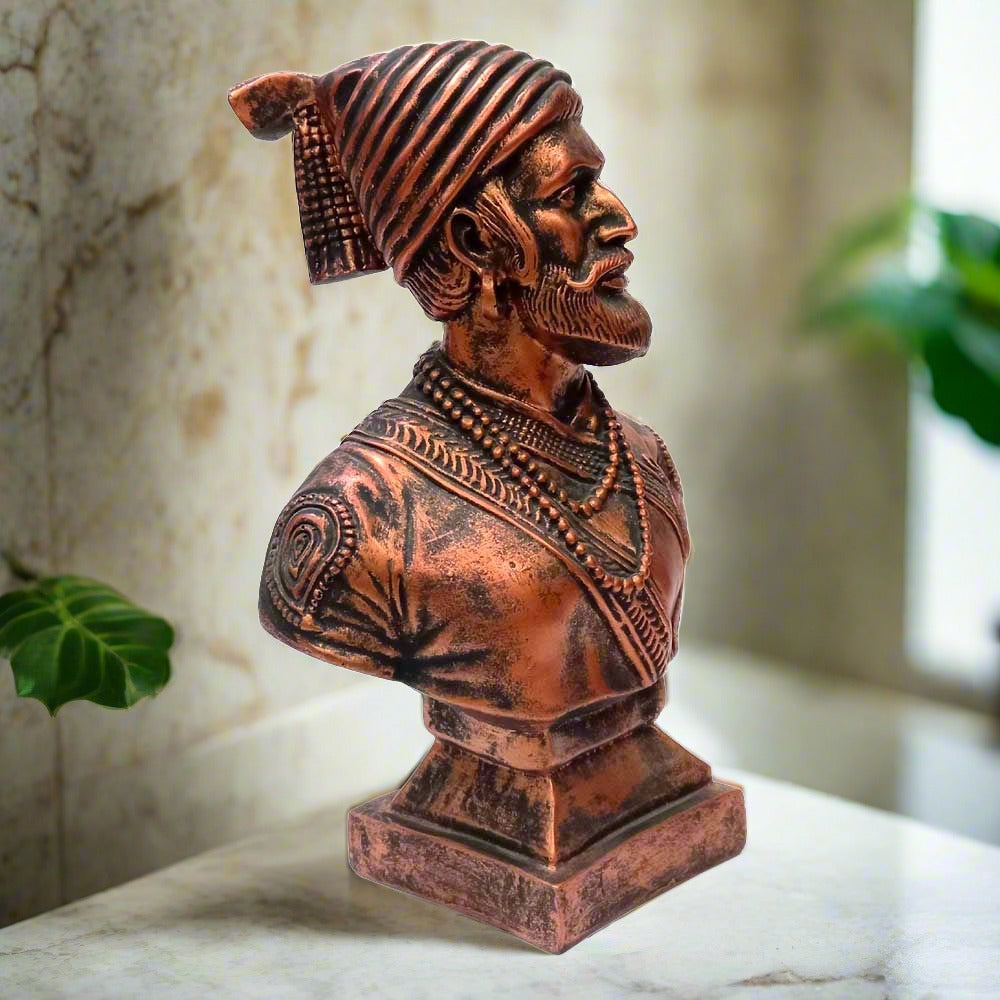A Shivaji Maharaj idol perfect for home or office decor, showcasing his bravery and valor.