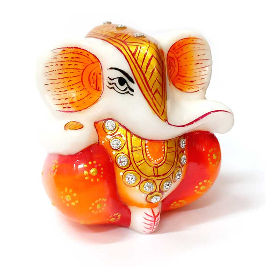 Small marble Ganesha statue for worship and home temple