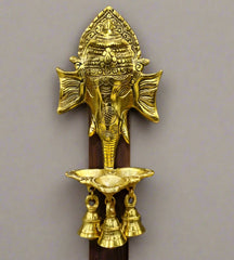 A spiritual Ganesha metal wall art piece, perfect for a pooja room or home temple.