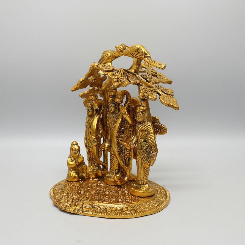 Side profile of premium metal Standing Ram Darbar Statue, detailed craftsmanship of divine figures symbolizing courage and devotion – perfect gift item