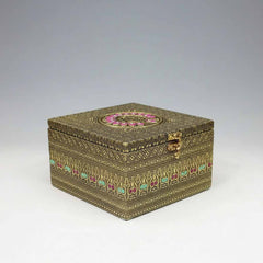 Traditional handcrafted dry fruit box with 4 glass containers